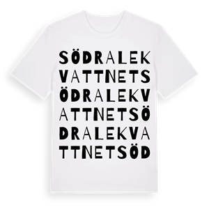 Södra Lekvattnet ordlek t-shirt – ekologisk bomull t-shirt från Pinshirt