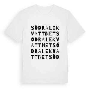 Södra Lekvattnet ordlek t-shirt – ekologisk bomull t-shirt från PinShirt