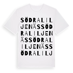 Södra Liljenäs ordlek t-shirt – ekologisk bomull t-shirt från PinShirt