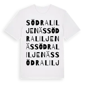 Södra Liljenäs ordlek t-shirt – ekologisk bomull t-shirt från Pinshirt
