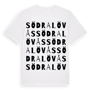 Södra Lövås ordlek t-shirt – ekologisk bomull t-shirt från Pinshirt