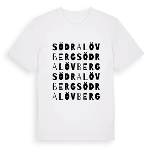 Södra Lövberg ordlek t-shirt – ekologisk bomull t-shirt från PinShirt