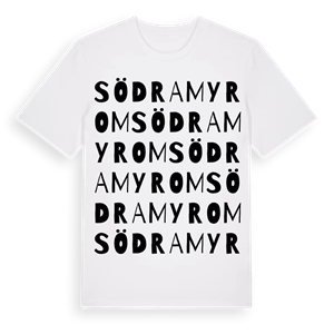 Södra Myrom ordlek t-shirt – ekologisk bomull t-shirt från PinShirt