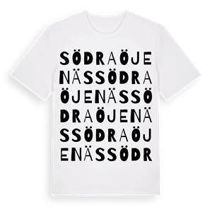 Södra Öjenäs ordlek t-shirt – ekologisk bomull t-shirt från PinShirt