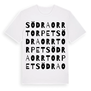 Södra Orrtorpet ordlek t-shirt – ekologisk bomull t-shirt från Pinshirt
