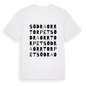 Södra Orrtorpet ordlek t-shirt – ekologisk bomull t-shirt från PinShirt
