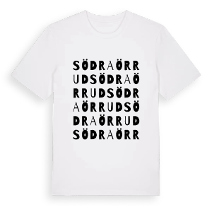 Södra Örrud ordlek t-shirt – ekologisk bomull t-shirt från PinShirt