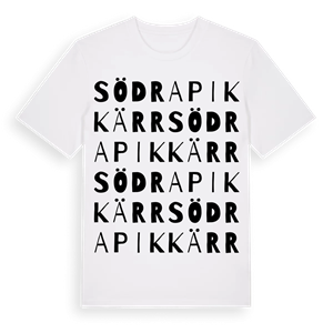 Södra Pikkärr ordlek t-shirt – ekologisk bomull t-shirt från PinShirt
