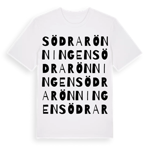 Södra Rönningen ordlek t-shirt – ekologisk bomull t-shirt från PinShirt