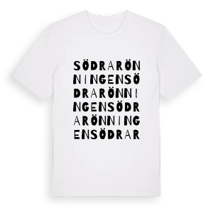 Södra Rönningen ordlek t-shirt – ekologisk bomull t-shirt från PinShirt