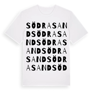 Södra Sand ordlek t-shirt – ekologisk bomull t-shirt från PinShirt