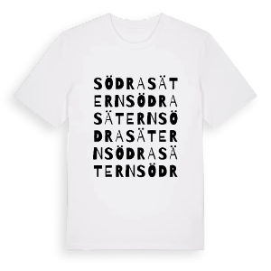 Södra Sätern ordlek t-shirt – ekologisk bomull t-shirt från PinShirt