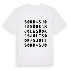 Södra Sjole ordlek t-shirt – ekologisk bomull t-shirt från PinShirt