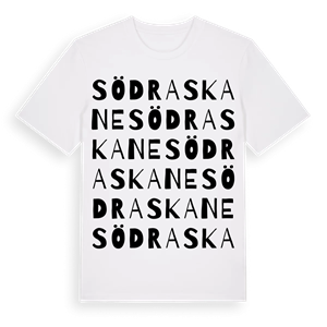 Södra Skane ordlek t-shirt – ekologisk bomull t-shirt från Pinshirt