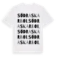 White t-shirt med Södra Skarbol ordlek t-shirt