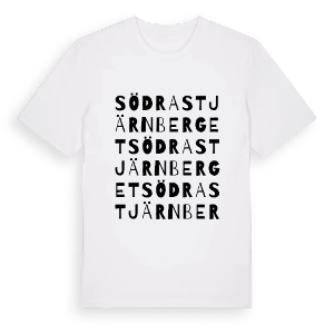 Södra Stjärnberget ordlek t-shirt – ekologisk bomull t-shirt från PinShirt