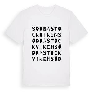 Södra Stockviken ordlek t-shirt – ekologisk bomull t-shirt från PinShirt