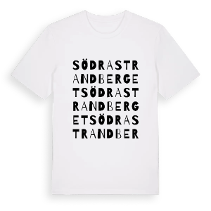 Södra Strandberget ordlek t-shirt – ekologisk bomull t-shirt från PinShirt