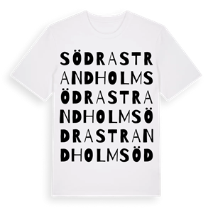 Södra Strandholm ordlek t-shirt – ekologisk bomull t-shirt från Pinshirt