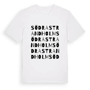 Södra Strandholm ordlek t-shirt – ekologisk bomull t-shirt från PinShirt