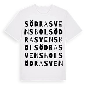 Södra Svensbol ordlek t-shirt – ekologisk bomull t-shirt från Pinshirt