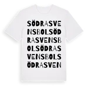 Södra Svensbol ordlek t-shirt – ekologisk bomull t-shirt från Pinshirt