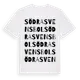 White t-shirt med Södra Svensbol ordlek t-shirt