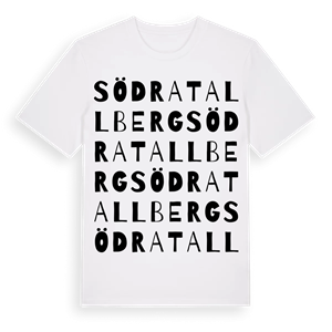 Södra Tallberg ordlek t-shirt – ekologisk bomull t-shirt från PinShirt