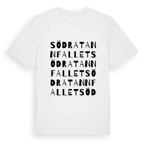 Södra Tannfallet ordlek t-shirt – ekologisk bomull t-shirt från PinShirt