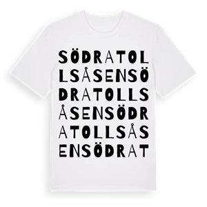 Södra Tollsåsen ordlek t-shirt – ekologisk bomull t-shirt från Pinshirt