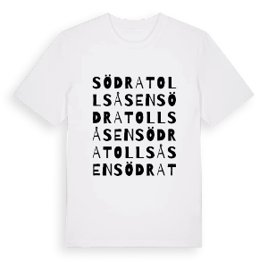 Södra Tollsåsen ordlek t-shirt – ekologisk bomull t-shirt från PinShirt