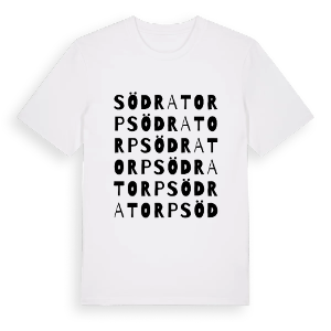 Södra Torp ordlek t-shirt – ekologisk bomull t-shirt från PinShirt