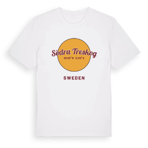 Södra Treskog cirkel t-shirt – ekologisk bomull t-shirt från PinShirt