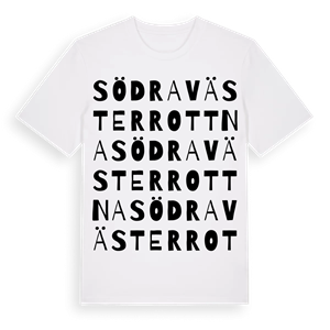 Södra Västerrottna ordlek t-shirt – ekologisk bomull t-shirt från PinShirt