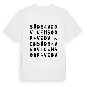 Södra Vedviken ordlek t-shirt – ekologisk bomull t-shirt från PinShirt