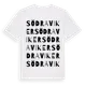 White t-shirt med Södra Viker ordlek t-shirt