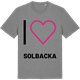 Mid Heather Gray t-shirt med Jag älskar Solbacka t-shirt stort tryck
