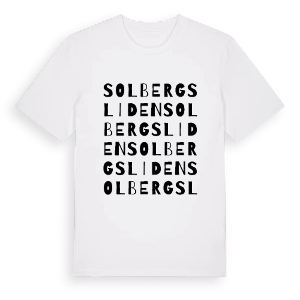 Solbergsliden ordlek t-shirt – ekologisk bomull t-shirt från PinShirt