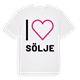 White t-shirt med Jag älskar Sölje t-shirt stort tryck