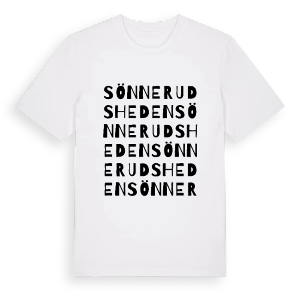 Sönnerudsheden ordlek t-shirt – ekologisk bomull t-shirt från PinShirt
