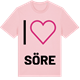 Pink Cotton t-shirt med Jag älskar Söre t-shirt stort tryck
