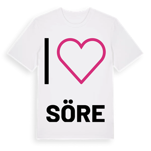 Jag älskar Söre t-shirt stort tryck – ekologisk bomull t-shirt från PinShirt