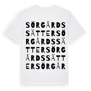 Sörgårdssätter ordlek t-shirt – ekologisk bomull t-shirt från PinShirt
