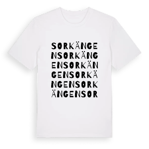 Sorkängen ordlek t-shirt – ekologisk bomull t-shirt från PinShirt