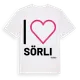 White t-shirt med Jag älskar Sörli t-shirt stort tryck