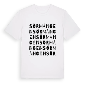 Sörmången ordlek t-shirt – ekologisk bomull t-shirt från PinShirt