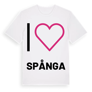 Jag älskar Spånga t-shirt stort tryck – ekologisk bomull t-shirt från PinShirt