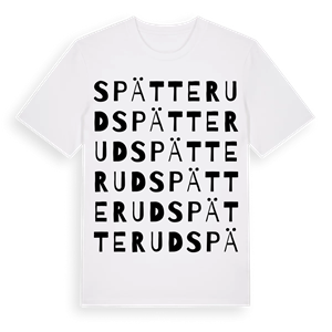 Spätterud ordlek t-shirt – ekologisk bomull t-shirt från Pinshirt