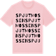 Pink Cotton t-shirt med Spjutmossen ordlek t-shirt