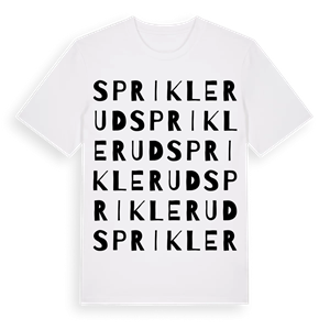 Spriklerud ordlek t-shirt – ekologisk bomull t-shirt från PinShirt